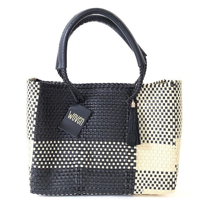 メキシコ製　タッセル付きかごバッグ WOVEN ウーブン ウーヴン タッセル付き バスケットバッグ