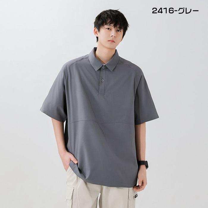 ポロシャツ メンズ 半袖 ゴルフウェア 接触冷感 軽量 無地 半袖