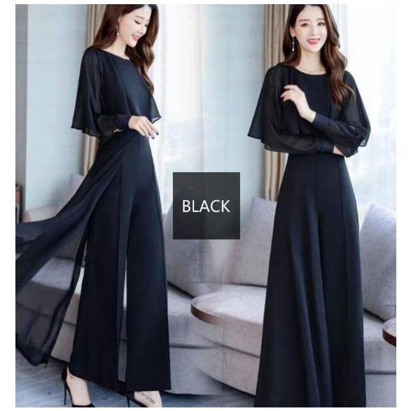 かっこいいパンツドレス 袖あり 黒 セパレート パーティードレス 結婚式 お呼ばれ ドレス 30代 40代 50代 黒ドレス セットアップ 大きいサイズ 3L 4L | ブランド登録なし | 17