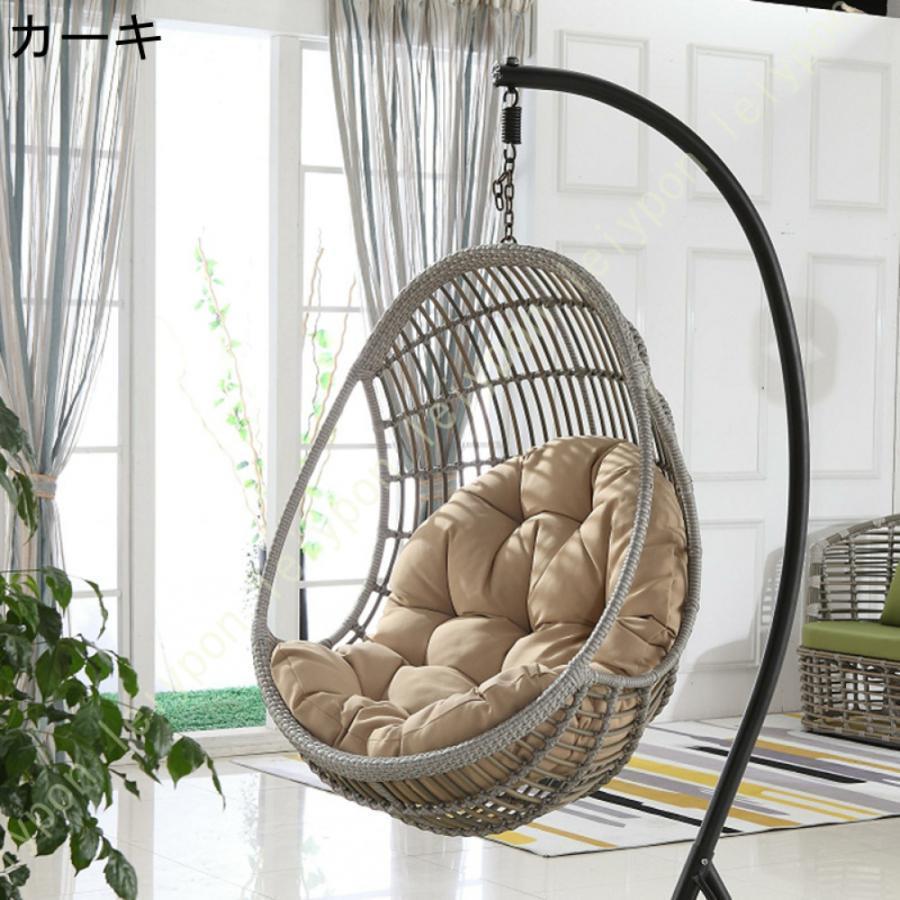 【美品】ラタン調 ハンギングチェア ベージュクッション リゾート感あふれる ミニチュアサイズ ラタン調ハンギングチェア