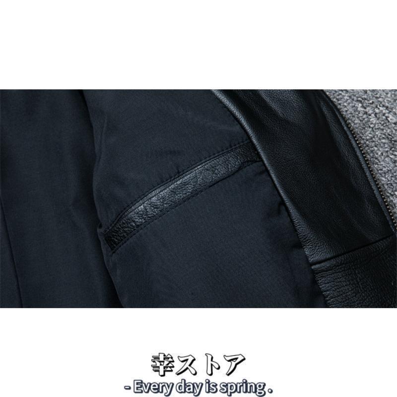 ライダースジャケット 本革 メンズ 牛革 レザージャケット 革ジャケット 革ジャン ジャケット ミリタリー アウター 防寒 防風 秋冬 トップス | ブランド登録なし | 12