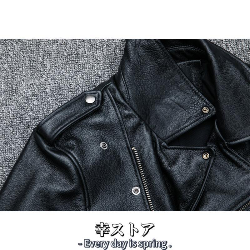 ライダースジャケット 本革 メンズ 牛革 レザージャケット 革ジャケット 革ジャン ジャケット ミリタリー アウター 防寒 防風 秋冬 トップス | ブランド登録なし | 14
