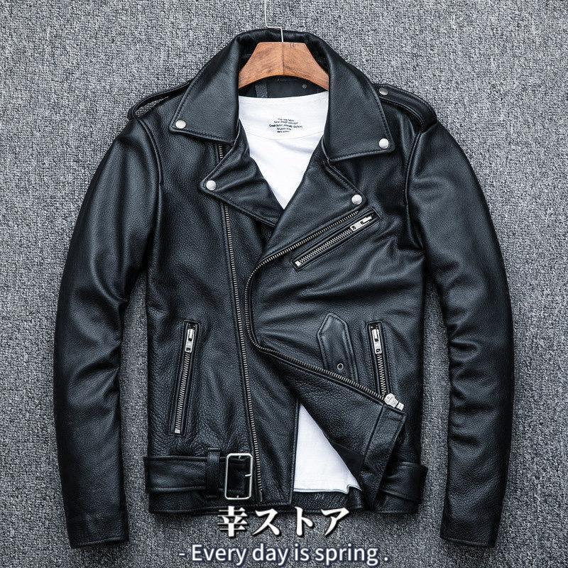 ライダースジャケット 本革 メンズ 牛革 レザージャケット 革ジャケット 革ジャン ジャケット ミリタリー アウター 防寒 防風 秋冬 トップス | ブランド登録なし | 04