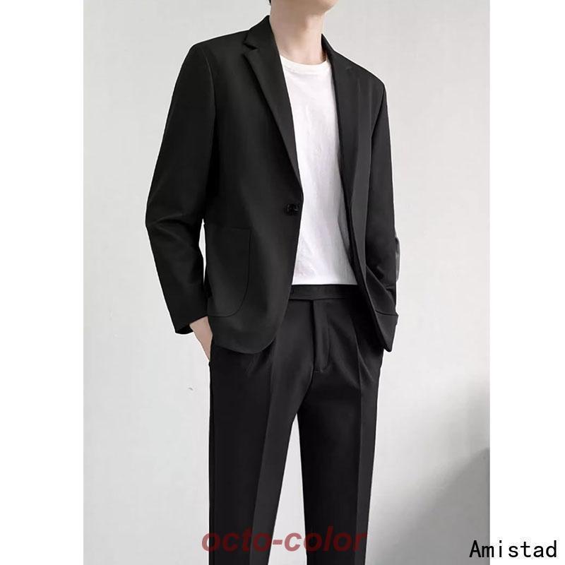 JPRESS 上下スーツセット メンズ ジャケット パンツ 春夏用 メンズ スーツ セットアップ テーラードジャケット ロングパンツ