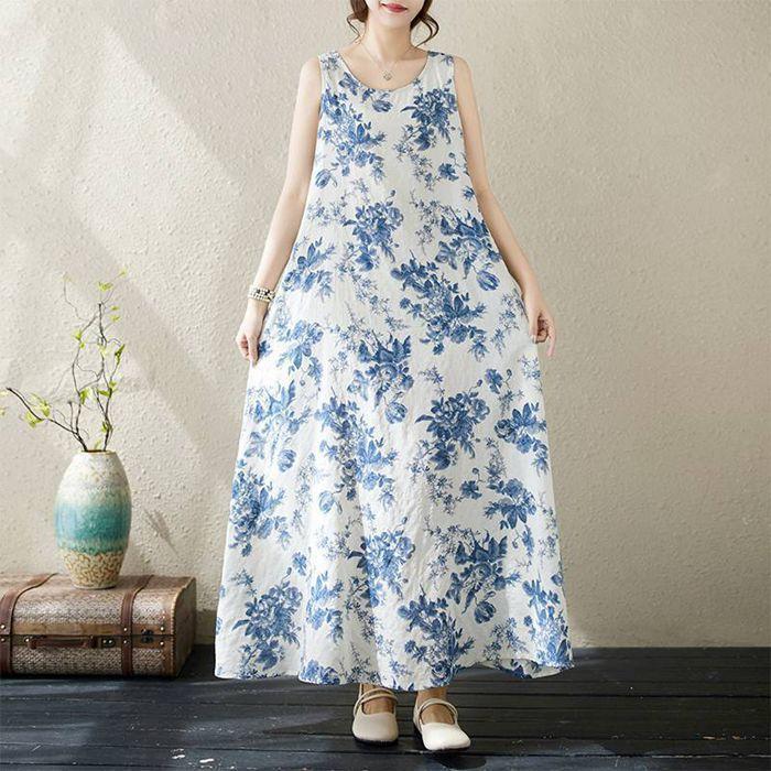 ロングワンピース 夏 レディース タンクトップ 涼しい 花柄 旅行