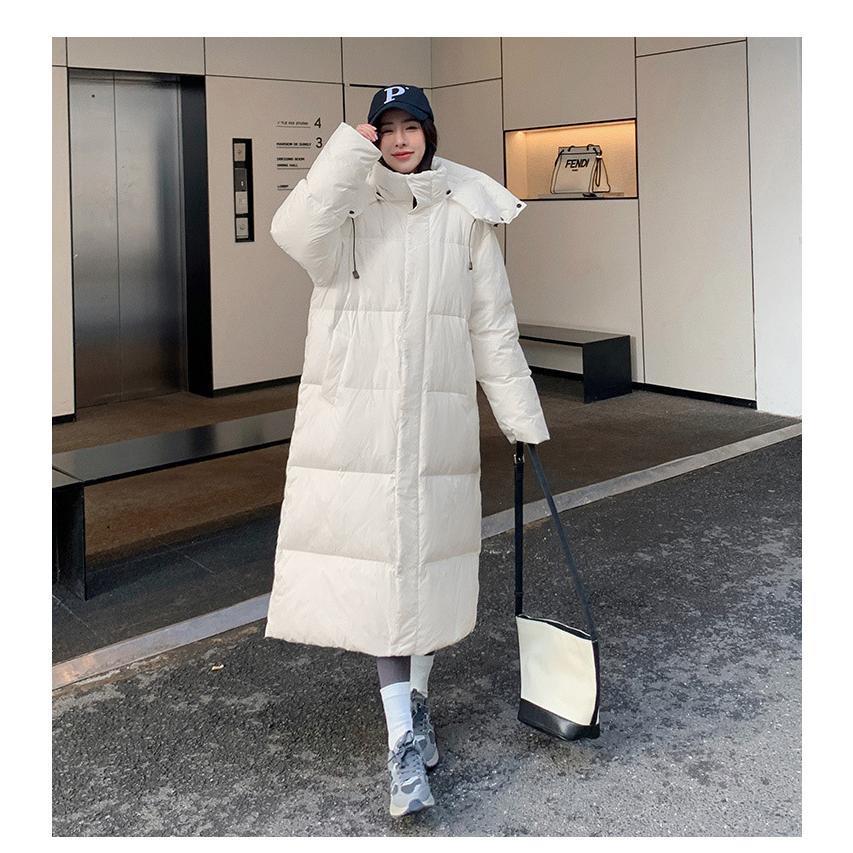 ダウンコート ロングコート フード取り外し可能 レディース