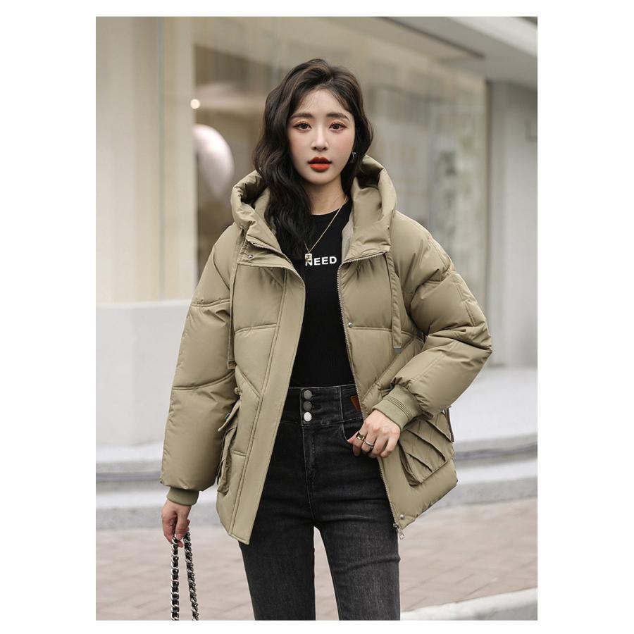 中綿ジャケット 中綿コート ショート丈コート 体型カバー フード