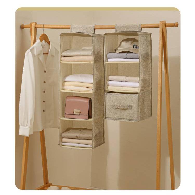 ⭐️どこでもクローゼット 吊り下げ収納ラック 旅行 パッキング ベージュ どこでもクローゼット Lサイズ ベージュ 洋服収納 吊り下げ収納