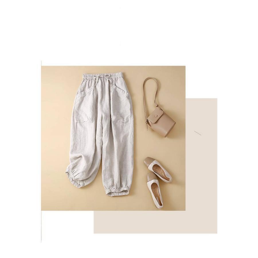 バルーンパンツ レディース 夏 綿麻風 大きいサイズ ゆったり サルエル