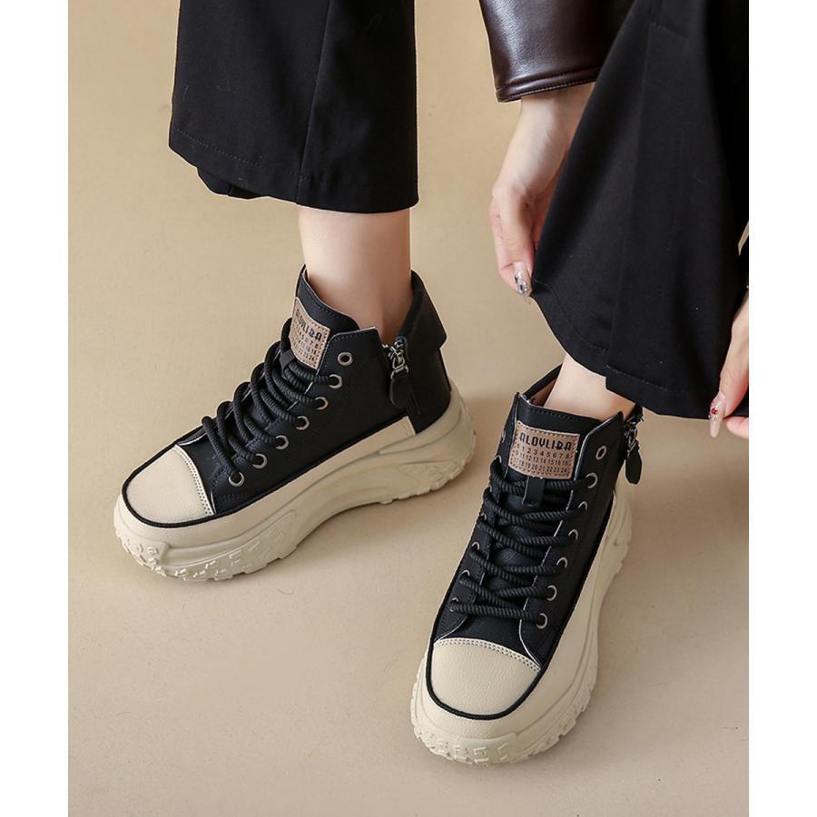 春 夏 ハイカットスニーカー レディース 厚底靴 : 暮らしの生活