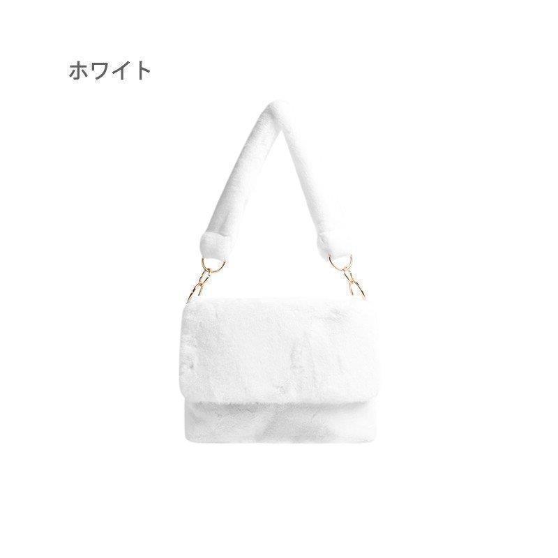 バッグ　ホワイト　ファー　ハンドバッグ　ショルダーバッグ　丸形 プードルファー 巾着 ショルダー バッグ le reve vaniller 全2色