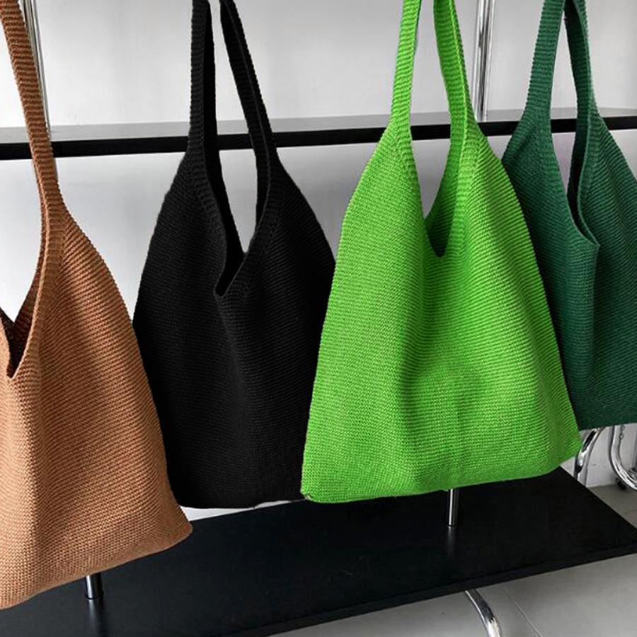 お値下げ！現行品【新品・未使用】nouer ダブルハンドルニットトートバッグ 現行品 【新品・未使用】nouer ダブルハンドルニットトートバッグ