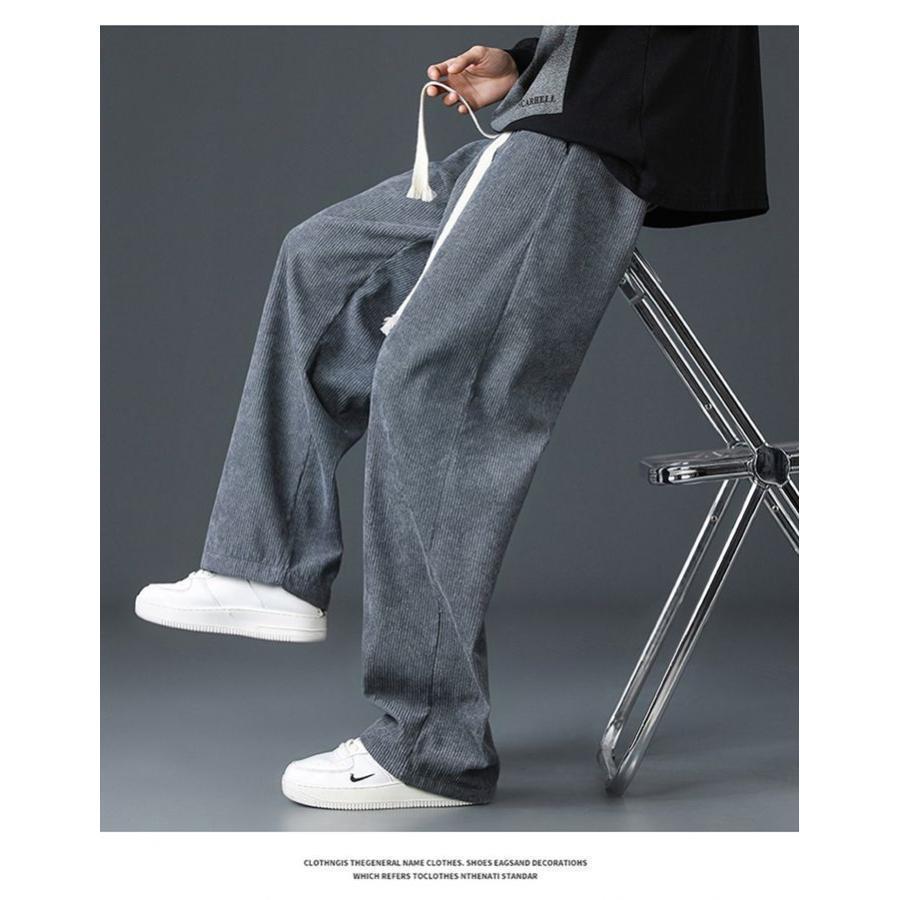 春 ワイドパンツ 夏 秋 コーデュロイ メンズ ワークパンツ