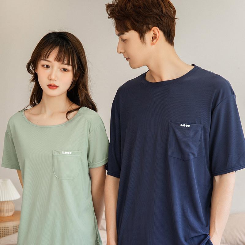 パジャマ ルームウェア 半袖 Tシャツ ペアルック 短パン お揃い レディース メンズ カップル 上下セット ゆったり 涼しい 寝間着 部屋着 夏｜towajp｜13