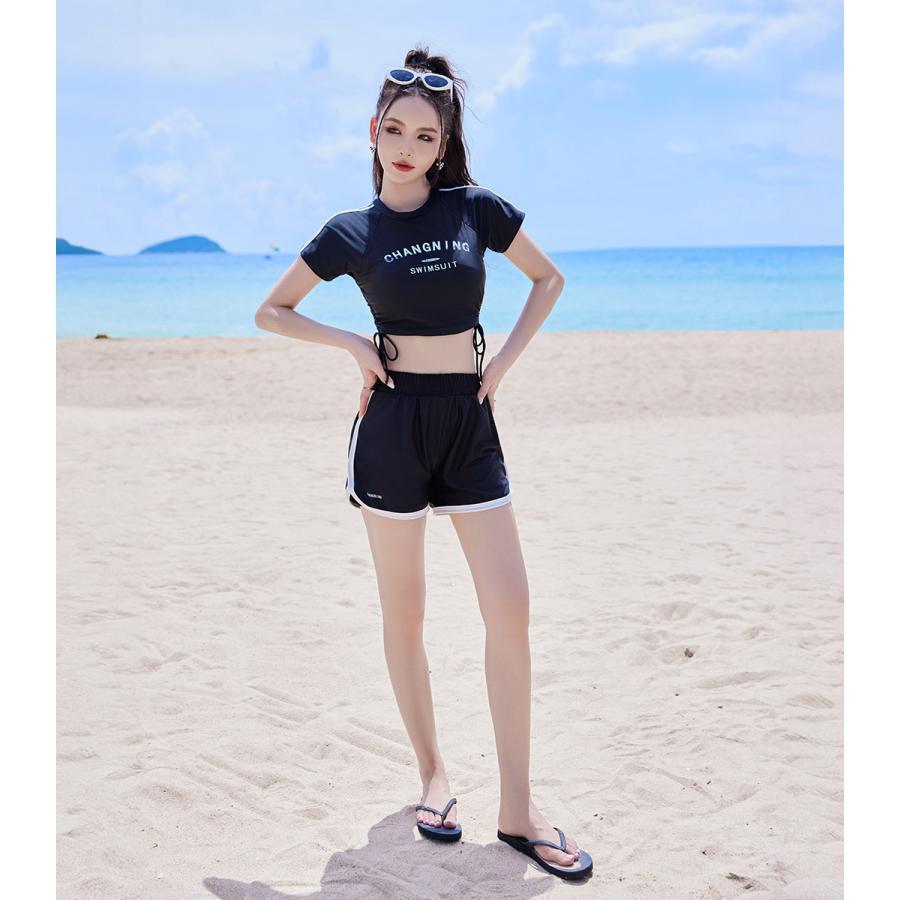 夏 フィットネス水着 レディース 体型カバー セパレート ブラ 一