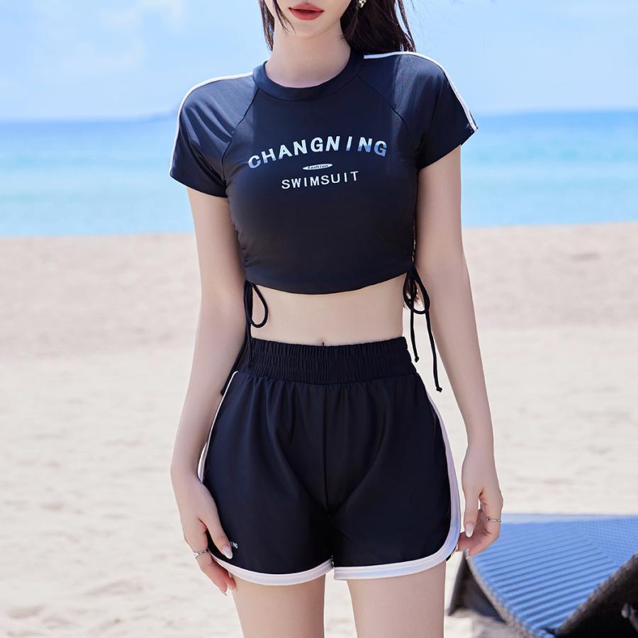 夏 フィットネス水着 レディース 体型カバー セパレート ブラ 一