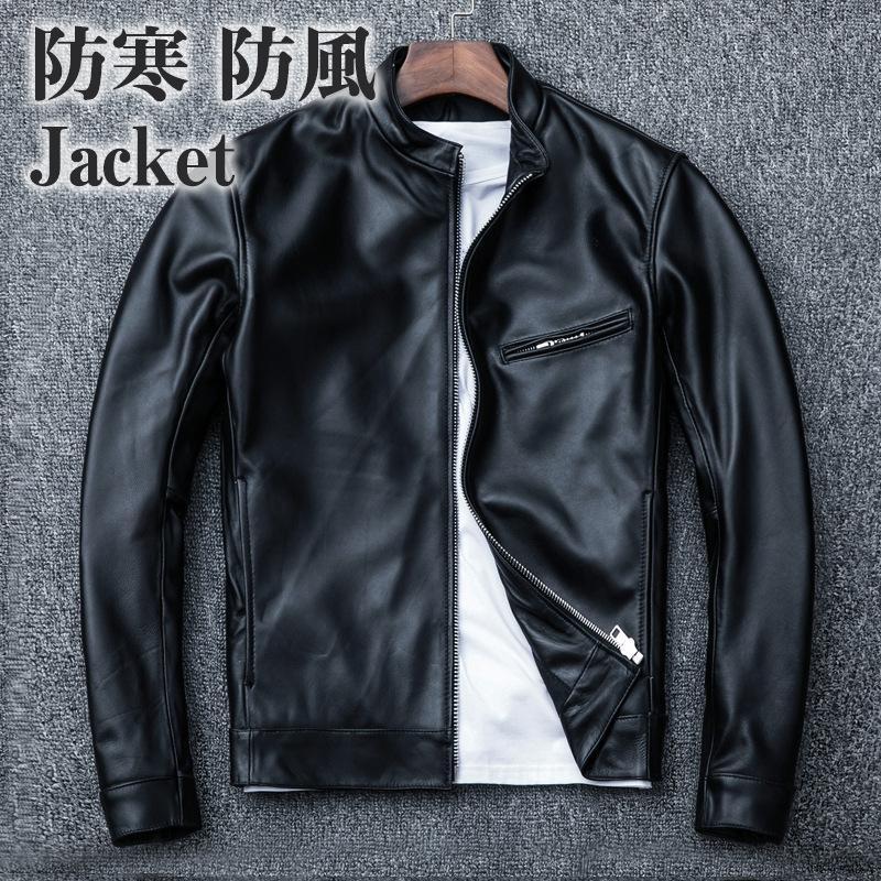 羊皮製 レザーライダースジャケット 羊皮ライダースジャケット