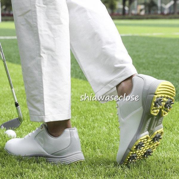 DWD ゴルフシューズ 23.0 ゴルフシューズ メンズ スニーカー 強いグリップ スパイク靴