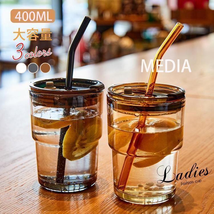 スケーター ストロー付 タンブラー 400ml 透明 (母の日