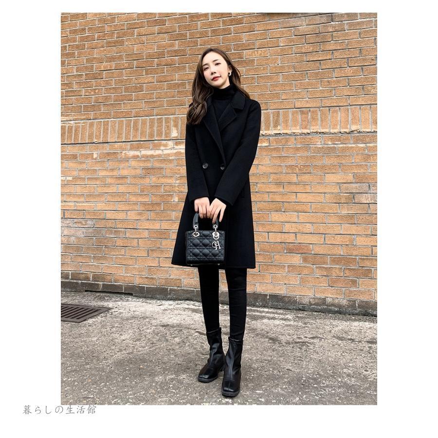 コート レディース ウール膝丈コート テーラード 秋 冬 ロング