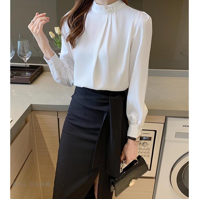 ブラウス レディース パール フォーマル トップス シャツ