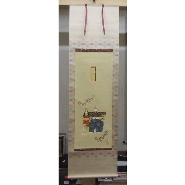 柿沢古桂『お雛様』金粉仕上 共箱 絹本 一雅会会員 掛軸25030310 柿沢古桂『お雛様』金粉仕上 共箱 絹本 一雅会会員 掛軸25030310