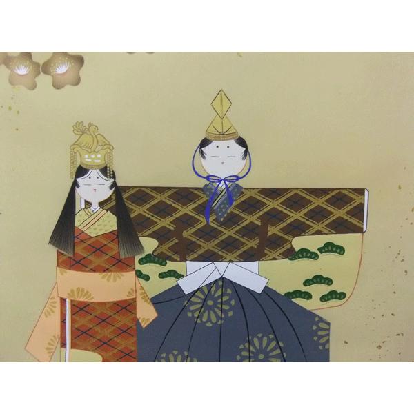 ひな人形 掛軸 柿沢古桂作 雛 桃の節句 幸運 縁起 : 日本もの