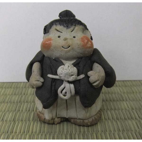 手作りの陶人形 力士 おすもうさん 正装 縁起 癒し瀬戸焼人形 : 日本