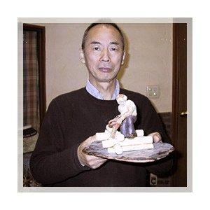 手作りの陶人形 一休さん 土鍋 縁起 癒し 美濃焼人形 細川智晴作
