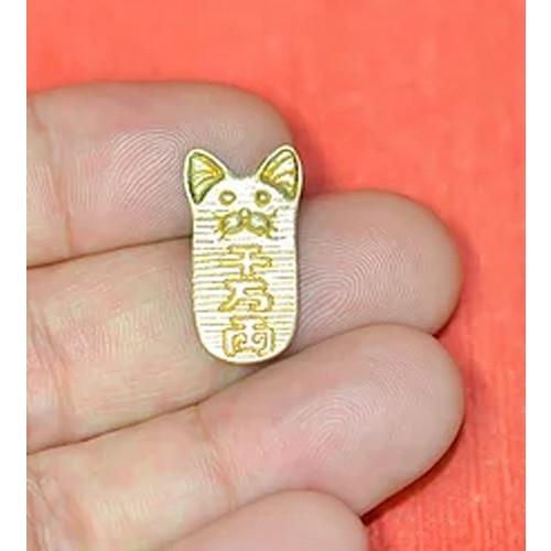 猫ネコモチーフ銀製シルバーアクセサリー 猫(ねこ)の小判（とにかく