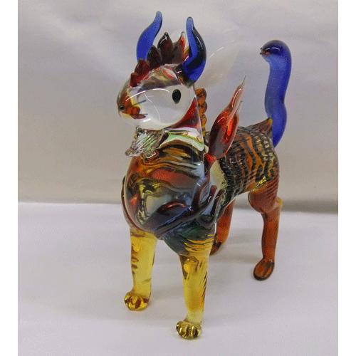 干支置物 十二支獣 寿 歌川芳虎作 ガラス製 縁起 家内安全 除災