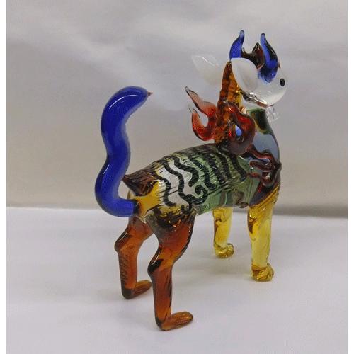 干支置物　中国　12種類 干支置物 十二支獣 寿 歌川芳虎作 ガラス製 縁起 家内安全 除災