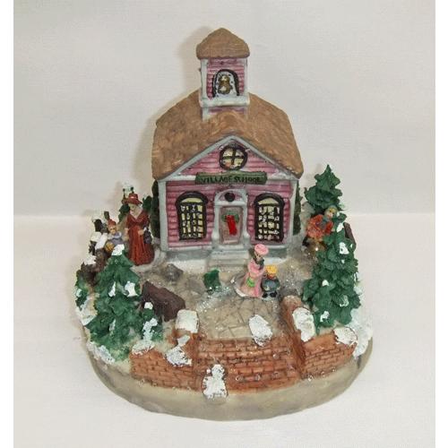 ジオラマ クリスマス ビレッジスクール 光ファイバー プレゼント