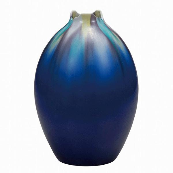 九谷焼　変形花瓶　9号華器・釉彩