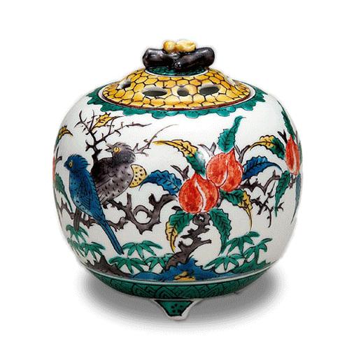 古九谷 香炉 3.5号香炉 古九谷花鳥