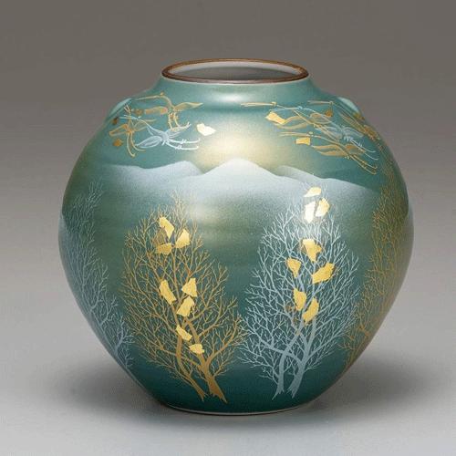 九谷焼　花瓶　5.5号花瓶・木立連山　記念品　お祝い