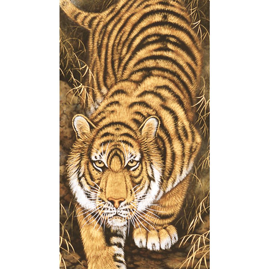 掛軸 日本の伝統と文化 掛軸 猛虎（縁起） 高松邦夫作 尺五立 床の間 