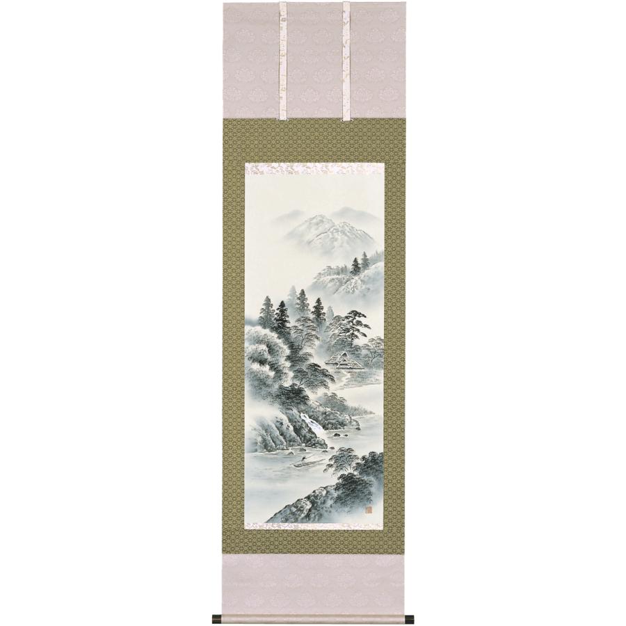 掛軸 日本の伝統と文化 掛軸 水墨山水(年中) 上田林外作 尺五 掛軸 日本の伝統と文化 掛軸 水墨山水(年中) 上田林外作 尺五