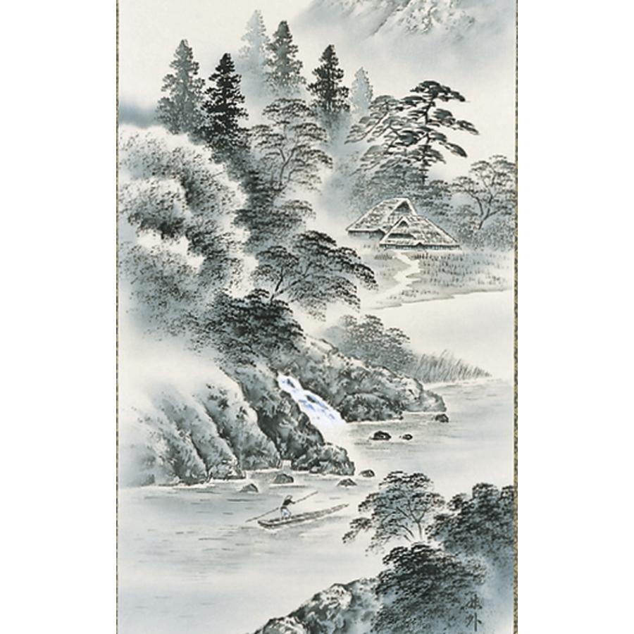 掛軸 日本の伝統と文化 掛軸 水墨山水(年中) 上田林外作 尺五 掛軸 日本の伝統と文化 掛軸 水墨山水(年中) 上田林外作 尺五