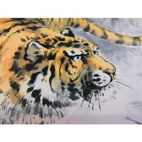 寅年 工芸色紙 猛虎A 吉岡浩太郎作画 開運 幸運 正月飾り : 日本