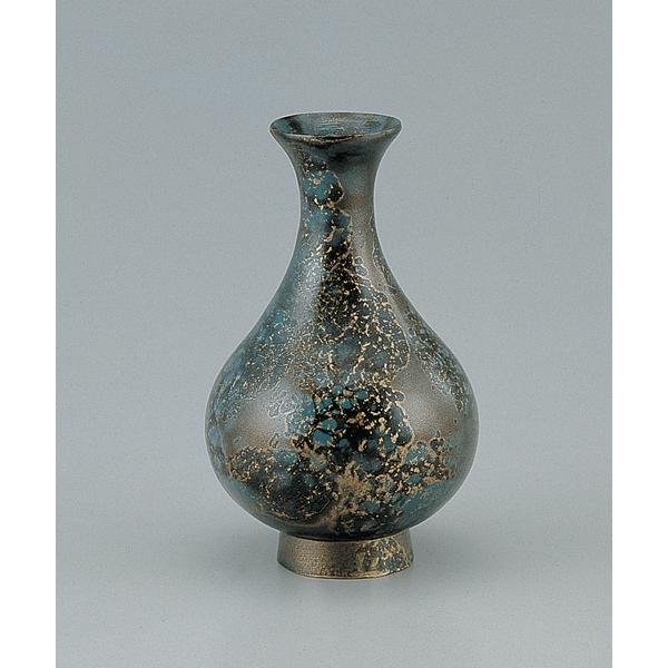 高岡銅器 合金製花瓶 しらさぎ ムラグリーン 亜鉛合金製 美術工芸品