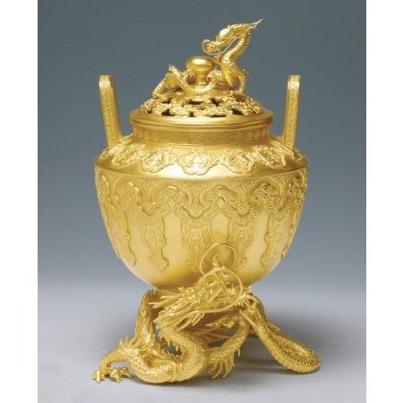 高岡銅器 香炉　龍足雲龍蓋香炉　銅製　美術工芸品　記念品　置物 : kokoro-128-54 : 日本ものこと百貨 - 通販 -  Yahoo!ショッピング