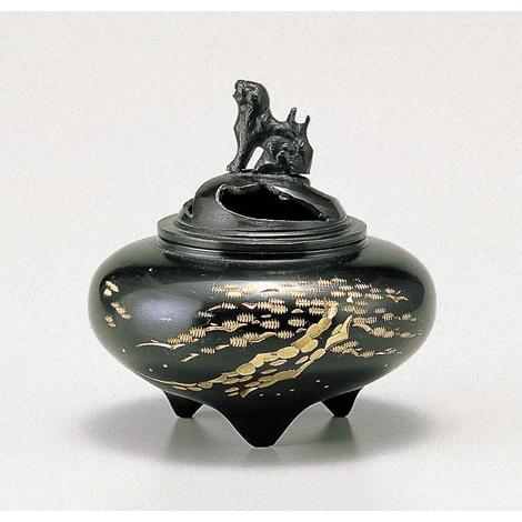 高岡銅器  香炉　平型香炉 松　銅製　美術工芸品　記念品　置物