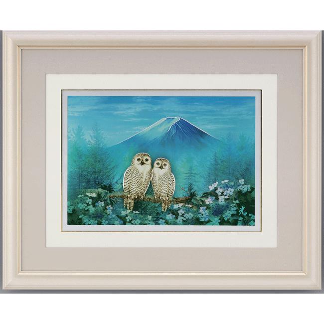 富士風水絵画 彫金パネル 富士の四季 「富士福来朗」彫金作 北 光修