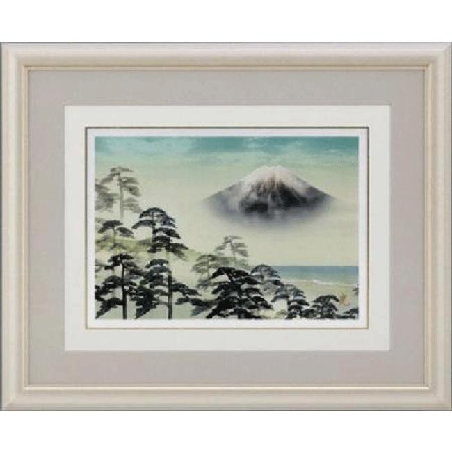 富士風水絵画　彫金パネル 富士の四季 「三保の松原」彫金作 北 光修（きたこうしゅう）  (来福)