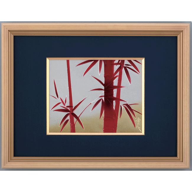 風水絵画 彫金パネル 朱竹 中 彫金作 北 秀玉 きたしゅうぎょく 子孫繁盛 Kokoro 152 60 日本ものこと百貨 通販 Yahoo ショッピング