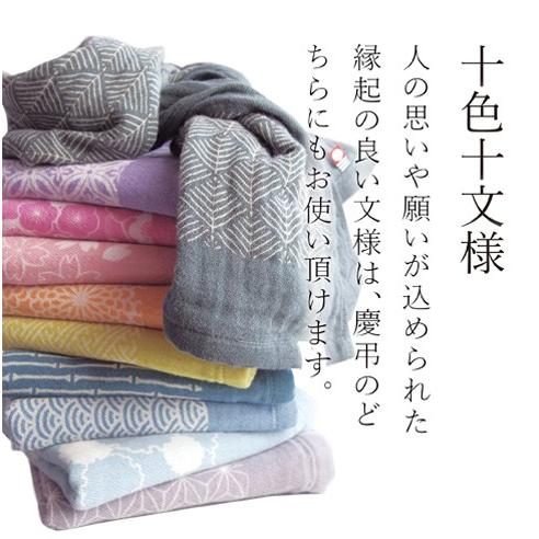 手拭い 今治の手ぬぐいタオル 抜染手拭（竹縞）ピーコックブルー ガーゼ