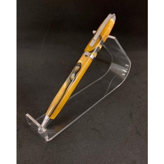 限定品 セルロイド調マーブル模様 ミニボールペン（イエローブラック