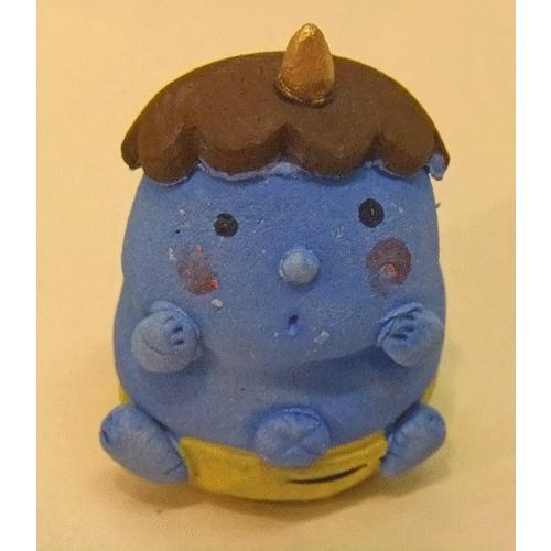 節分 青鬼 手作りの陶人形 わらべおに 青 縁起 魔除け 瀬戸焼人形 豆