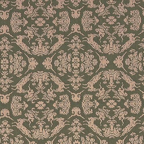 価値ある一枚！正倉院紋様☆西陣織 葡萄唐草文 苔色 未使用品☆大判